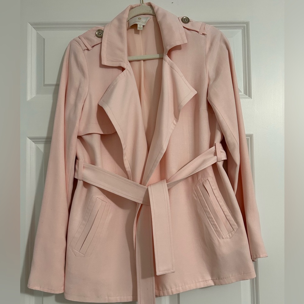 Pink belted jacket